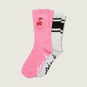 VICTORIA’S SECRET PINK 2-Pack Crew Socks.